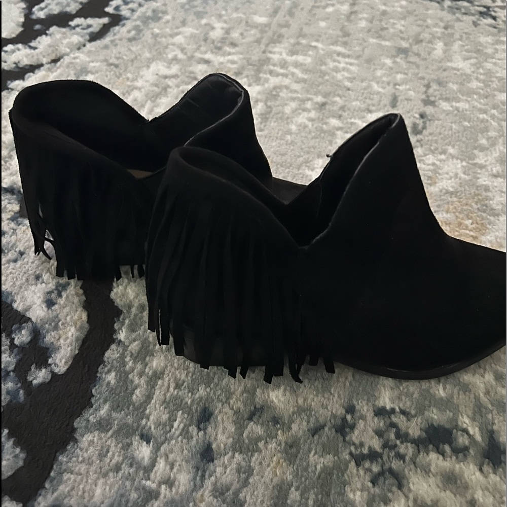 Just Fab fringe booties